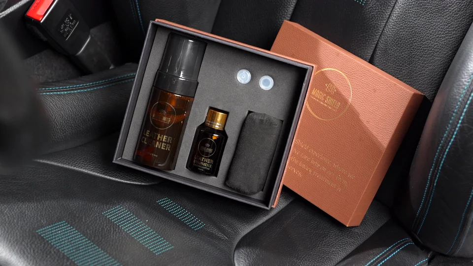 The Magic Shield Leather Coating Kit shown in the product film