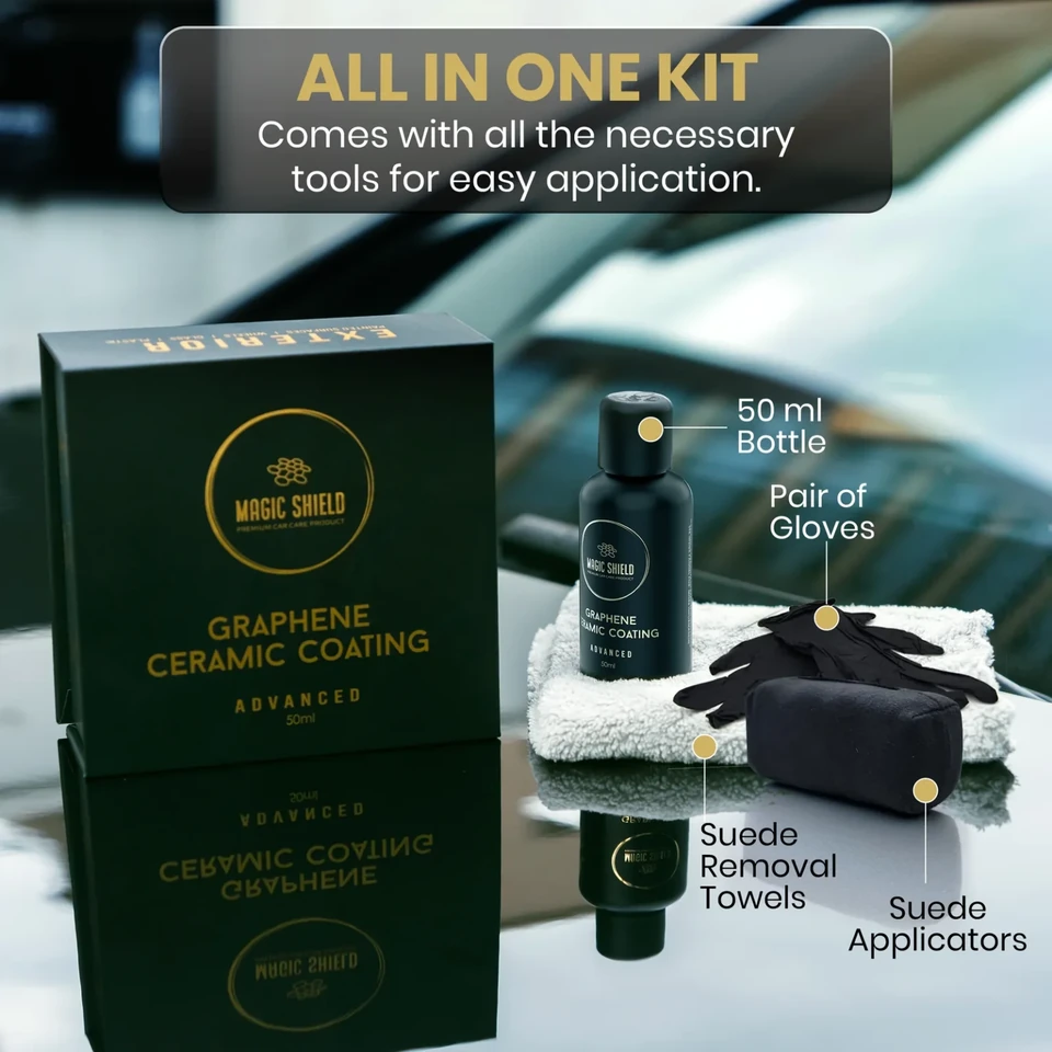 Complete Magic Shield Graphene Ceramic Coating kit contents