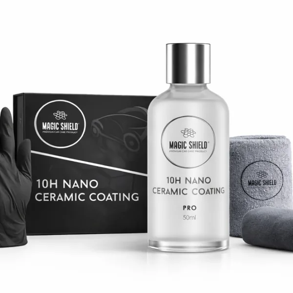 Magic Shield Ceramic Coating PRO 10H complete kit with applicator, towel, and gloves