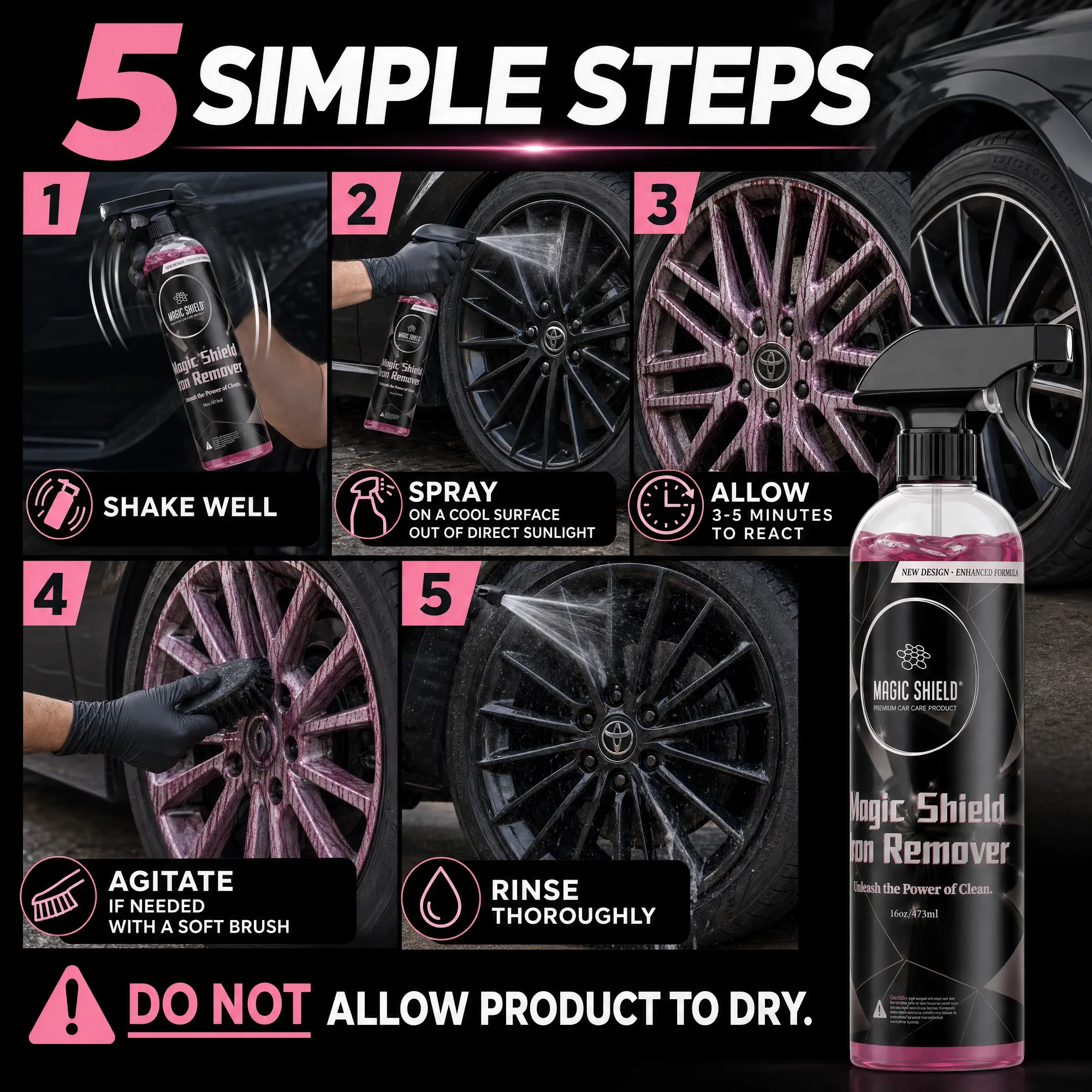 pH-balanced Iron Remover Spray for cars