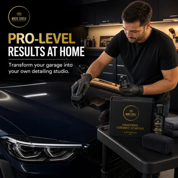 Applying Magic Shield Graphene Ceramic Coating in a home garage