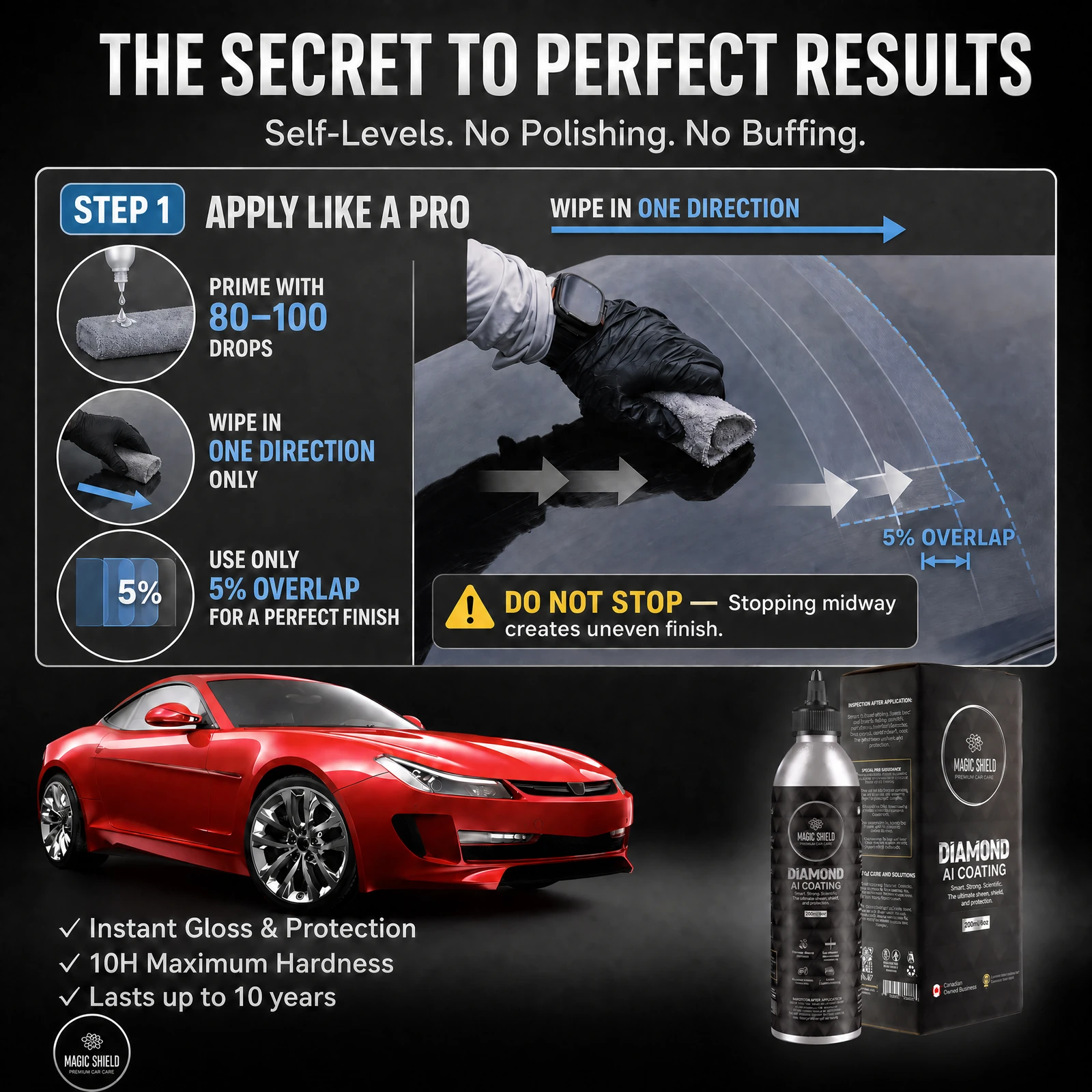 diamond ai coating application process self leveling no buffing guide