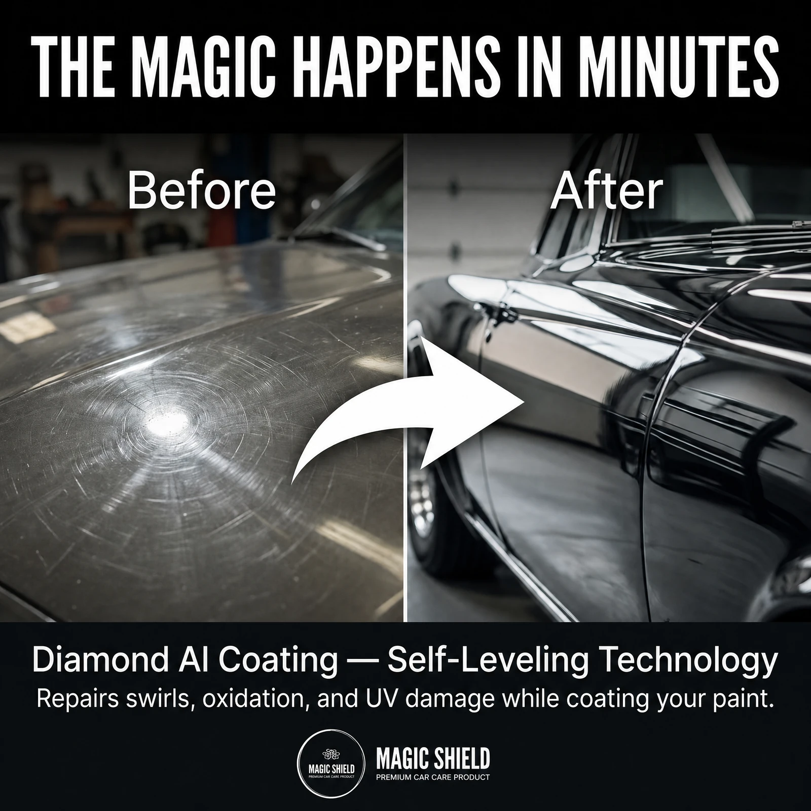 diamond ai coating before after swirl removal self leveling