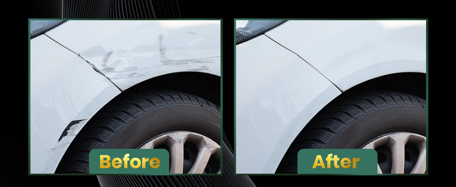 Light scuff before and after polishing