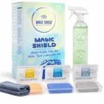 Magic Shield Clay Bar Kit with GlideTech lubricant, microfiber towel and three clay grades