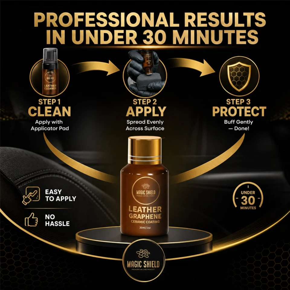 Three-step Magic Shield leather coating application process