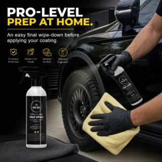 Applying Magic Shield Prep Spray to a vehicle at home